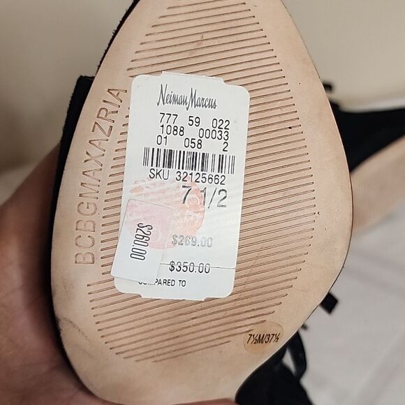 Brand NEW Peep Toe Black Frindge Bootie Boots 7.5 RETAIL 300 BCBGMAXAZRIA - Picture 5 of 9